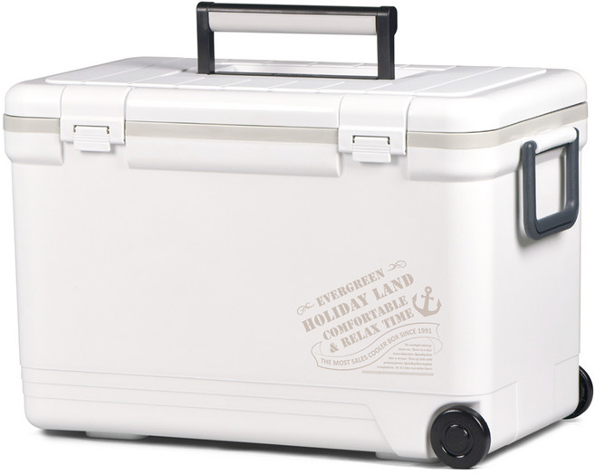 SHINWA 홀리데이 아이스 박스 + 스티커 세트, 화이트, 33L