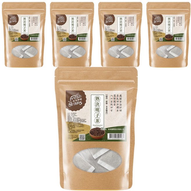 fresh grains 長青穀典 熟決明子茶, 10g, 20包, 5袋