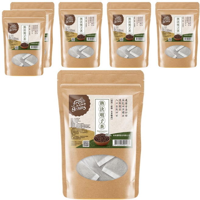 fresh grains 長青穀典 熟決明子茶, 10g, 20包, 6袋