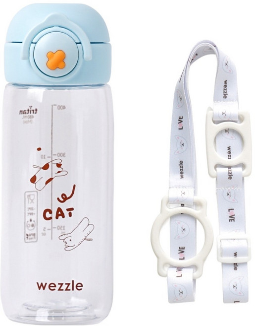 위즐 트라이탄 원터치 물병, 스카이블루, 1개, 480ml