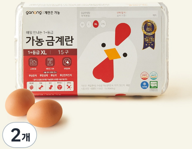 가농 매일 만나는 1+등급 금계란 XL, 15구, 2개