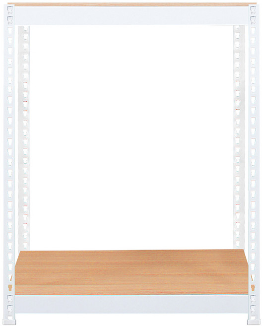 스피드랙 브이 2 스탠드 선반 2단 900 x 300 x 1200 mm, 화이트(프레임) + 우드 화이트(선반)