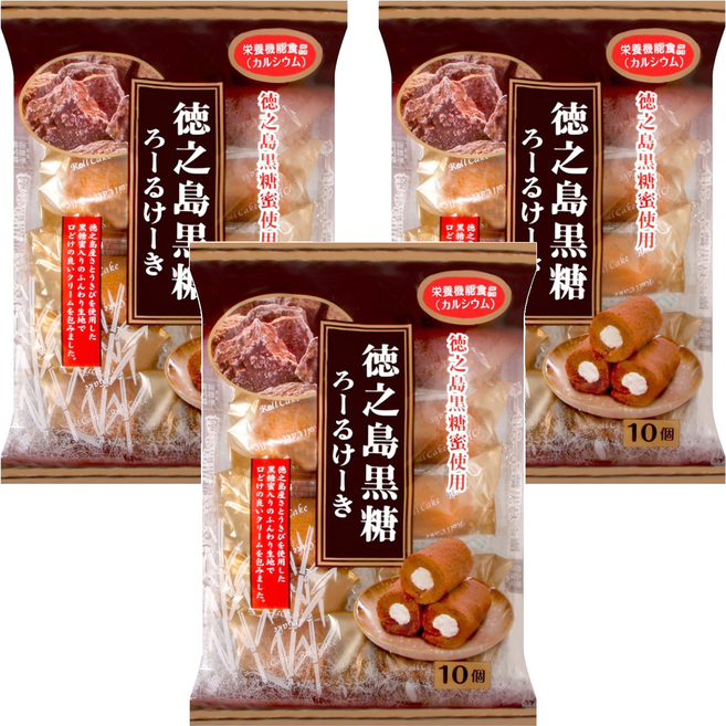 山內製菓 德之島黑糖味蛋糕捲, 160g, 3袋