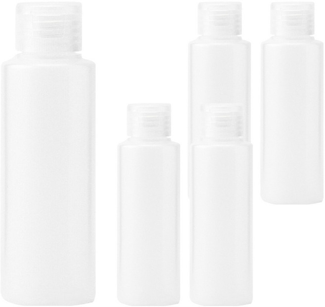 MUJI 無印良品 台灣公司貨 PE分裝瓶 OneTouch蓋 100ml, 透明色, 5個