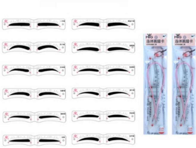 눈썹그리기 밴드 가이드 고정틀 12종 키트, 혼합색상, 2세트