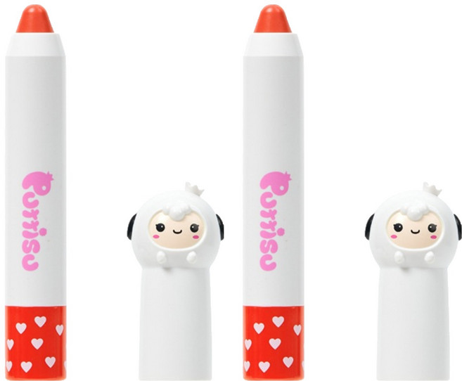 뿌띠슈 버터 립크레용 05 코코체리, 딸기향, 2.5g, 2개
