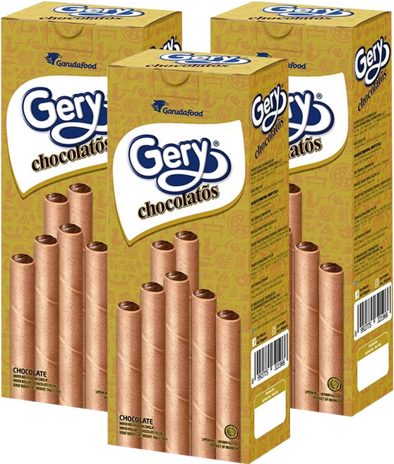 Gery 芝莉 捲心酥 經典巧克力味, 140g, 3盒