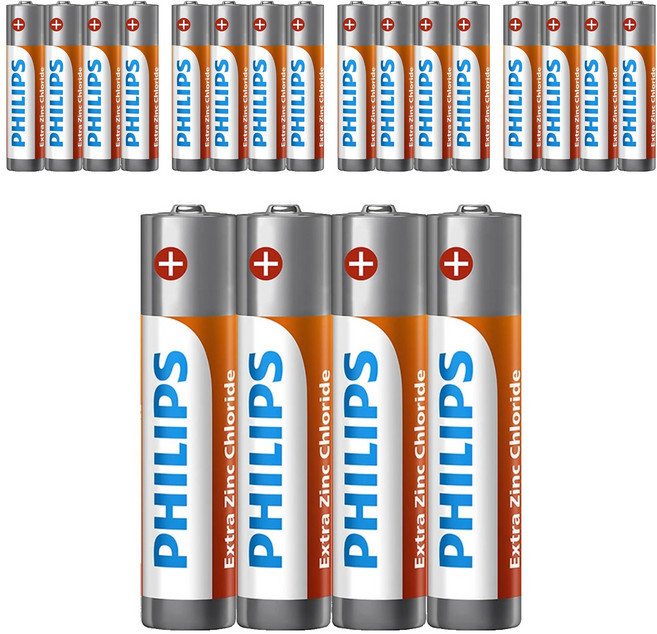 PHILIPS 飛利浦 碳鋅電池 AAA 4號, 4顆, 5組