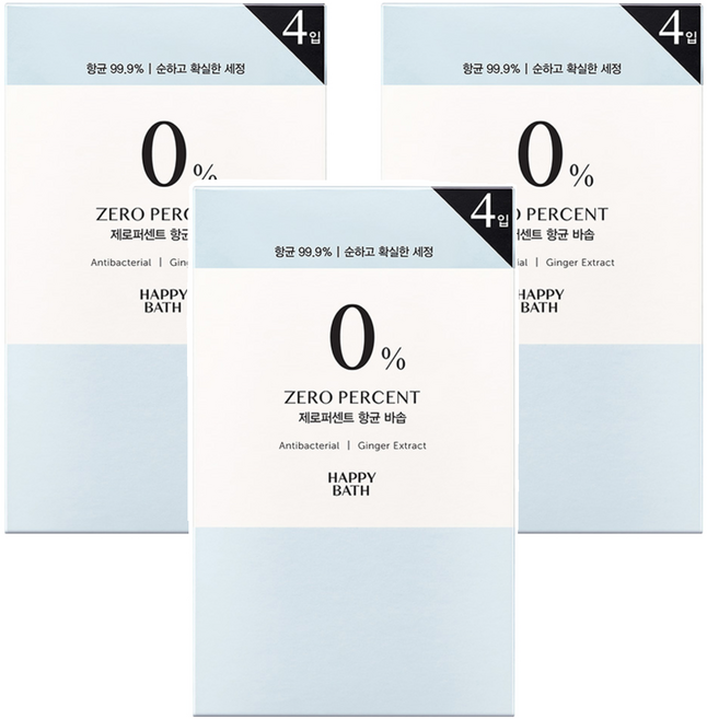 해피바스 제로퍼센트 항균 바솝, 90g, 12개
