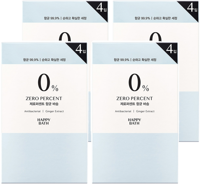 해피바스 제로퍼센트 항균 바솝, 90g, 16개