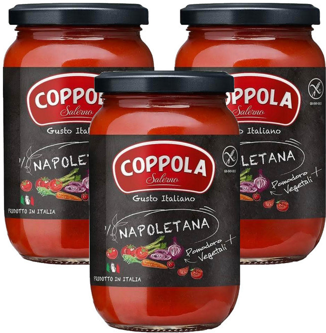 COPPOLA 柯波拉 義式無加糖蔬菜番茄麵醬, 350g, 3罐