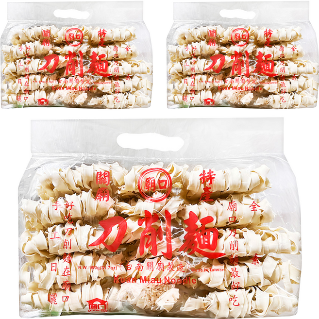 MIAW KO 廟口 關廟刀削麵, 900g, 3包