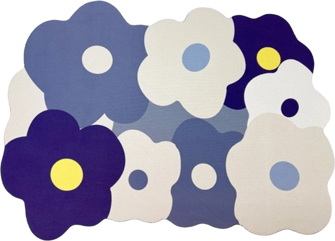 BonBon naturel 軟式硅藻土瞬吸速乾吸水地墊, 藍色 + 米色 +黃色, 2個