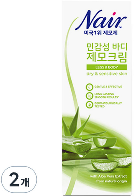 네어 민감성 바디 제모크림 바디용, 200ml, 2개