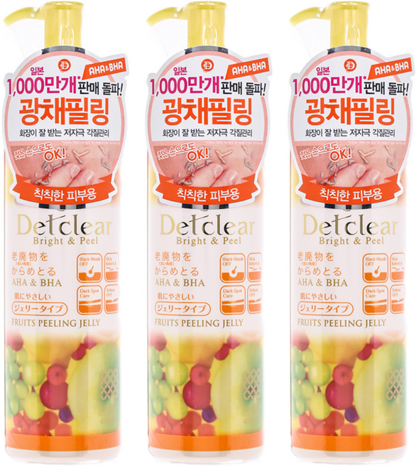 데트클리어 필링젤 믹스프룻, 180ml, 3개