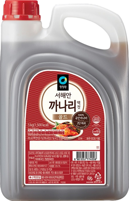 청정원 서해안 까나리 액젓 골드, 5kg, 1개