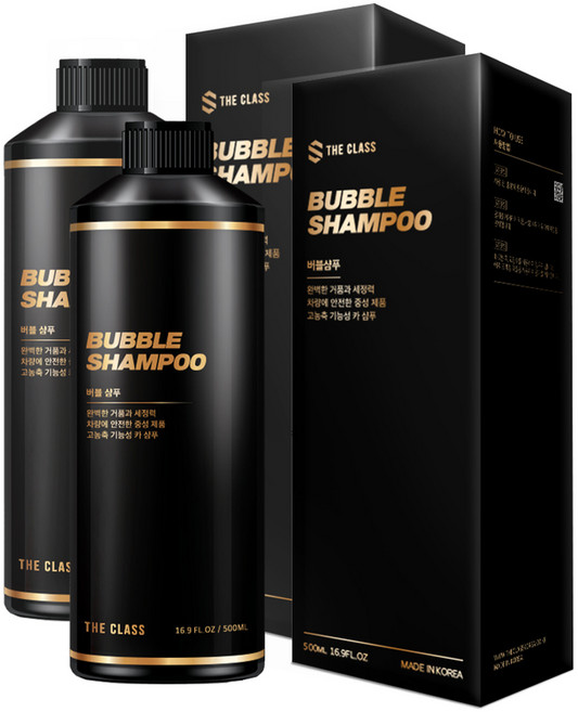더클래스 버블 샴푸 고농축 기능성 카샴푸, 500ml, 2개
