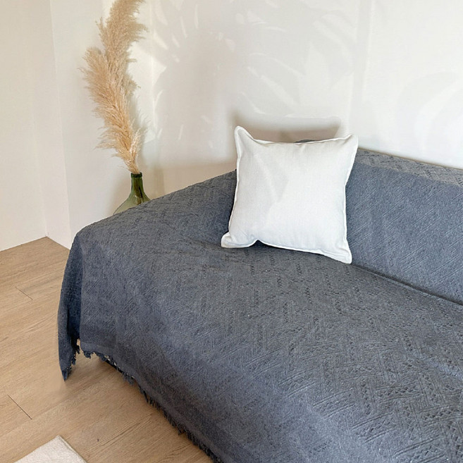 048.編織沙發布, 波西灰, 1個