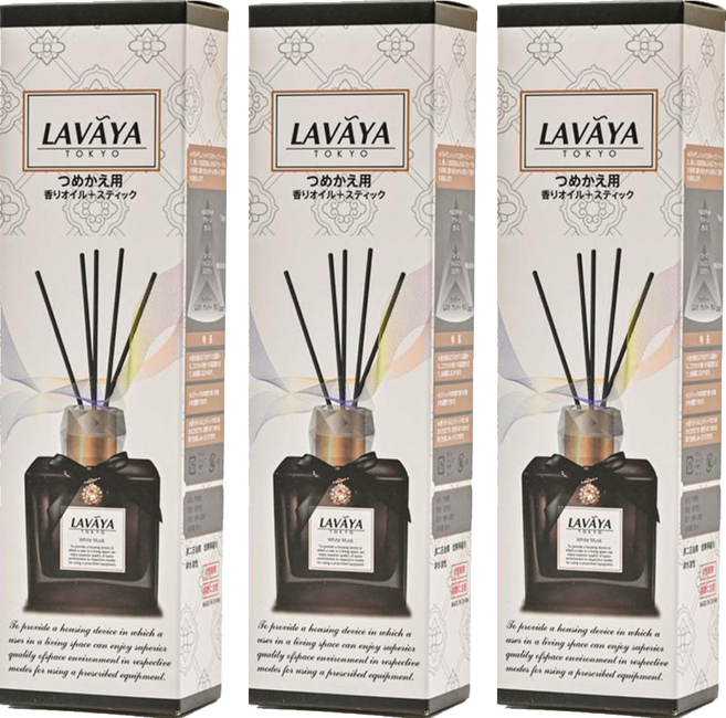 LAVAYA 日系晶鑽香氛補充瓶, 白麝香, 80ml, 3瓶