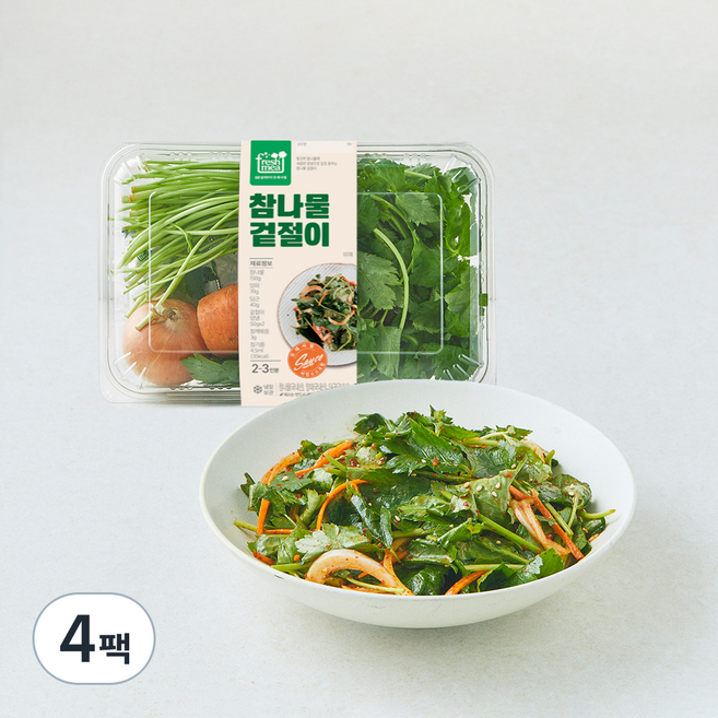 프레시밀 참나물겉절이 2~3인분, 400g, 4팩