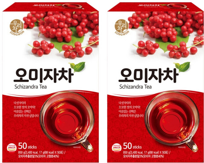 SONGWON 五味子茶隨身包, 17g, 50條, 2盒
