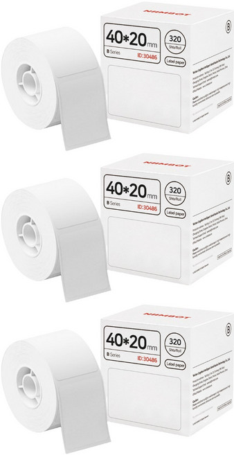 님봇 라벨프린터 전용 B시리즈 라벨지 40 x 20 mm, 320칸, 3개