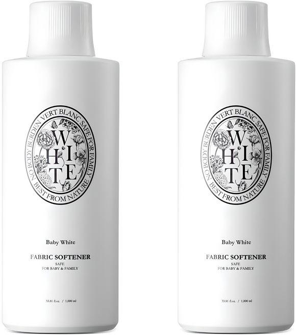 베르블랑 유아용 섬유유연제 베이비 화이트향 본품, 1L, 2개