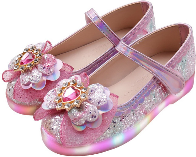 풋풋 여아용 쥬엘 오브 하트 LED 구두