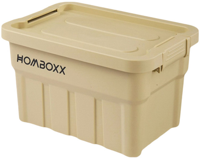 FAmILyLIFE 生活 工業風高荷重收納箱 附蓋 8L, 卡其黃, 1個