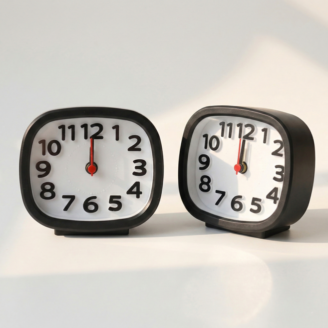 에이빈 책상용 알람 미니시계, 블랙