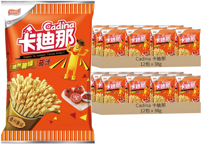 Cadina 卡迪那 德州薯條 茄汁口味, 38g, 24包