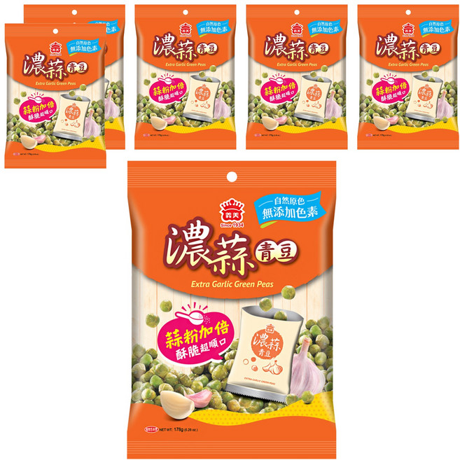 義美 濃蒜青豆, 178g, 6袋