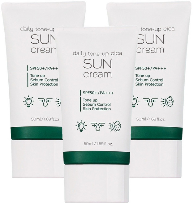 프레티 데일리 톤업 시카 선크림 SPF50+ PA+++, 50ml, 3개