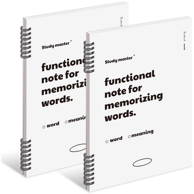 뮤니드 스프링 기능성 단어 암기장, 화이트, 2개
