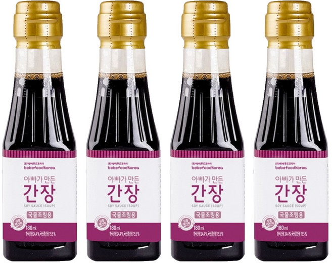 베베푸드 아빠가 만든 간장 국물조림용, 180ml, 4개, 한식 간장