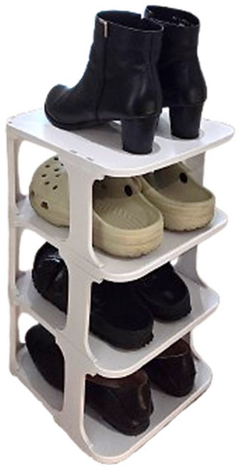 엔도브 현관 신발정리대 4단, 화이트, 1개