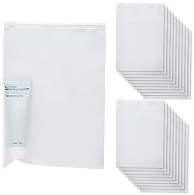 심플리아 반투명 수납정리 여행 지퍼백, 1개입, 20개