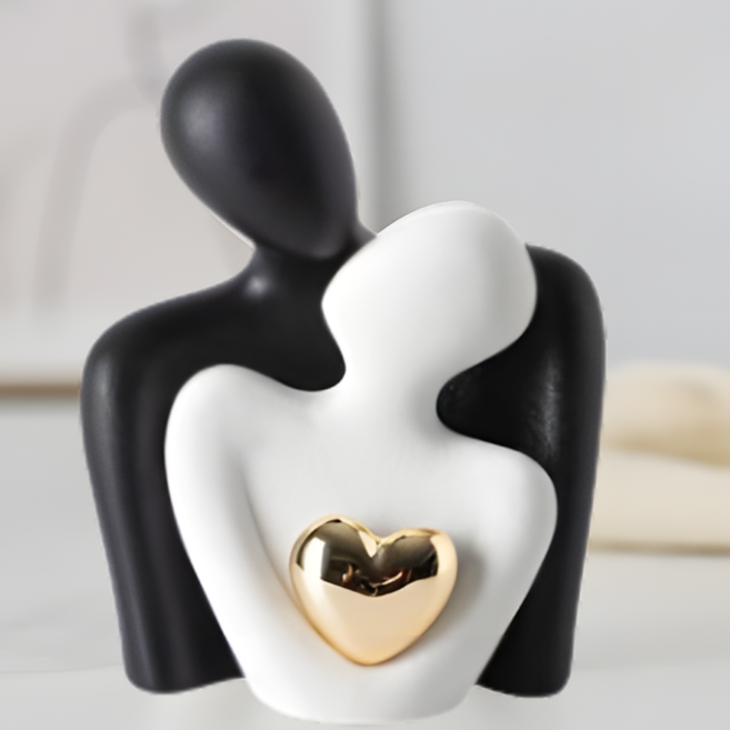 Allprism 情侶室內裝飾擺件雕像, 黑色 + 白色