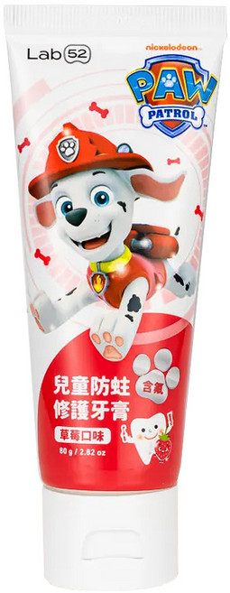 Lab52 齒妍堂 兒童防蛀修護牙膏 含氟量約1200ppm 預防蛀牙 草莓口味, 80g, 1條