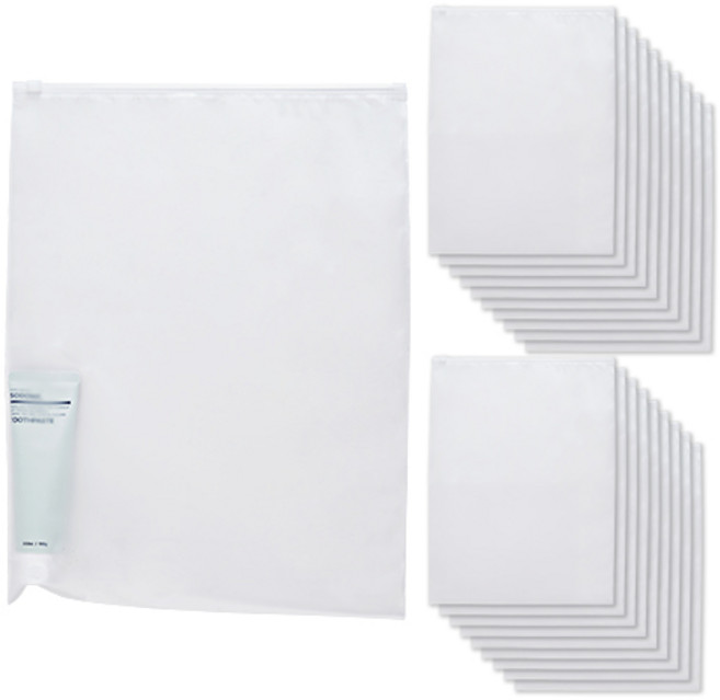 심플리아 반투명 수납정리 여행 지퍼백, 1개입, 20개