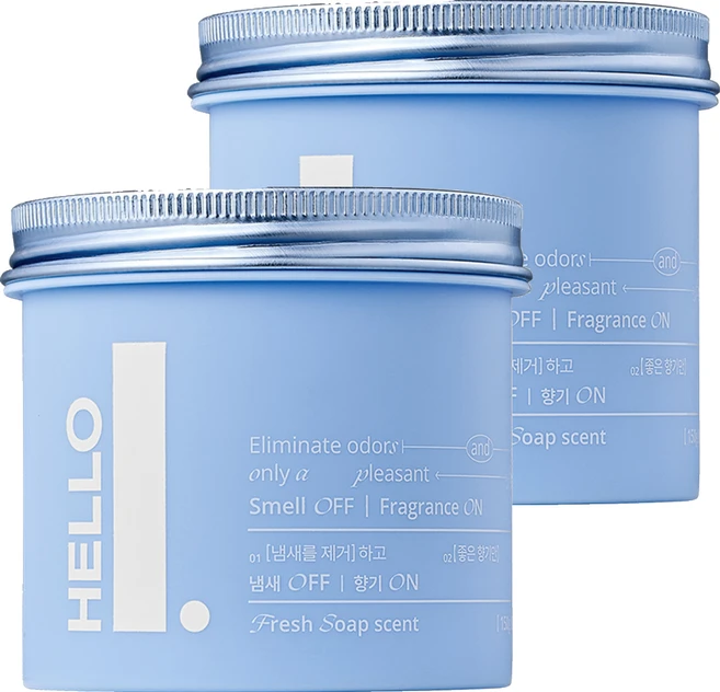 헬로프로젝트 에어 캔들 탈취제 프레쉬솝 본품, 150g, 2개 - 쿠팡