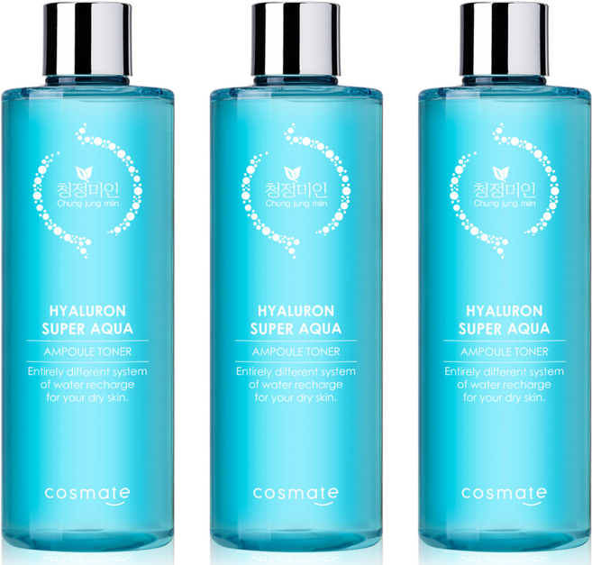 청정미인 히아루론산 아쿠아 대용량 앰플토너, 420g, 3개