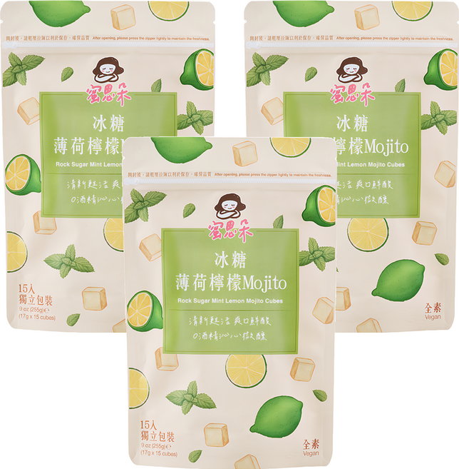 Medolly 蜜思朵 冰糖薄荷檸檬Mojito, 15顆, 17g, 3袋
