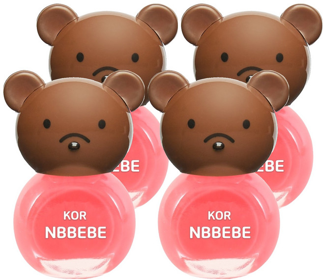 Nbbebe 兒童用指甲油, 有趣的粉紅色, 4個