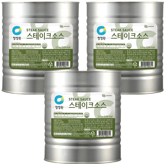 청정원 스테이크소스, 3.3kg, 3개
