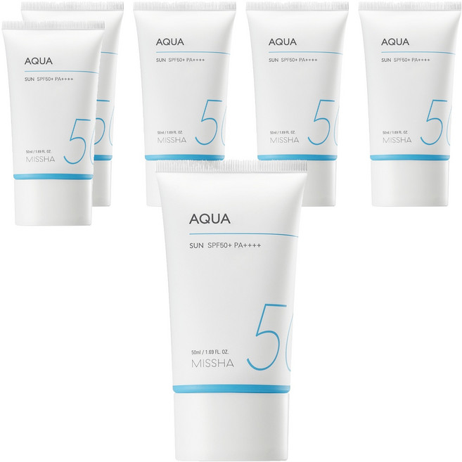 미샤 올 어라운드 세이프 블록 아쿠아 선크림 SPF50+ PA++++, 50ml, 6개