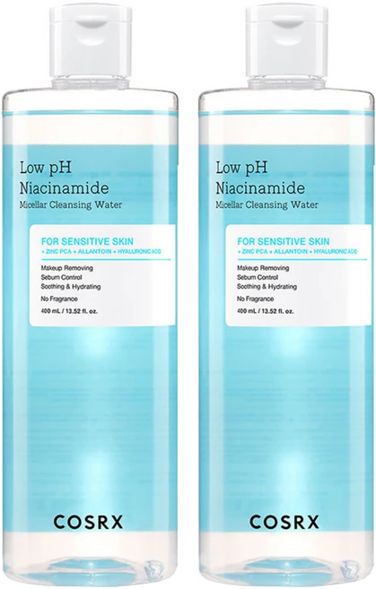 코스알엑스 약산성 나이아신아마이드 미셀라 클렌징 워터, 400ml, 2개 - 쿠팡