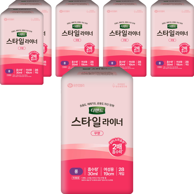 디펜드 여성용 스타일 라이너 무향, 28매입, 6개