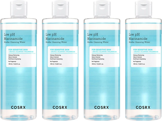 코스알엑스 약산성 나이아신아마이드 미셀라 클렌징 워터, 400ml, 4개 - 쿠팡