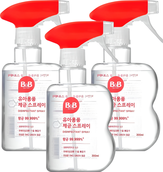 비앤비 유아용품 제균 스프레이 용기형, 300ml, 3개
